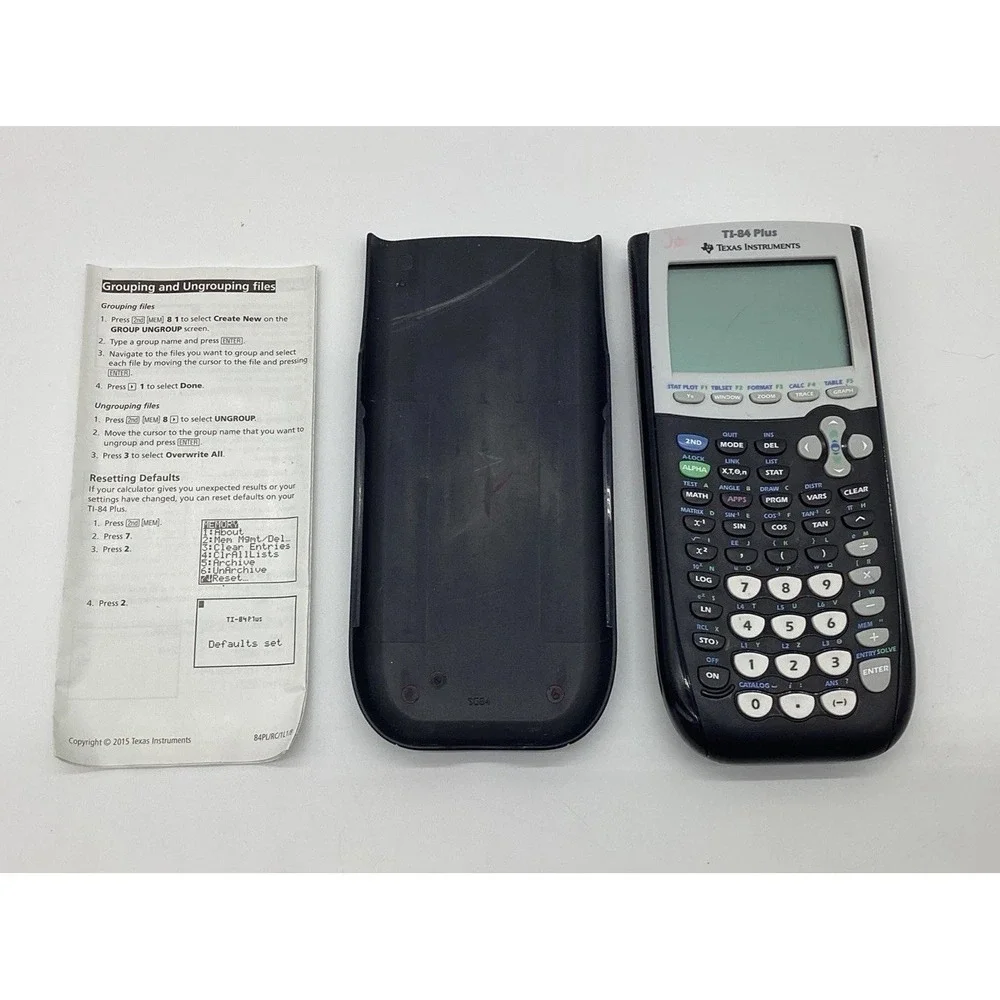 Texas Instruments TI-84 Plus Graphing Calculator Tested Working W/ Cover